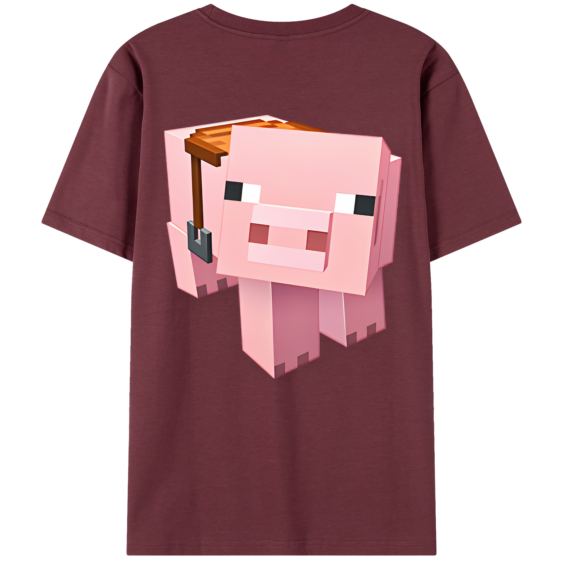 （画像用） マインクラフト ブロックの世界 Minecraft MC Block world 綿100％半袖Tシャツ（背面プリント）